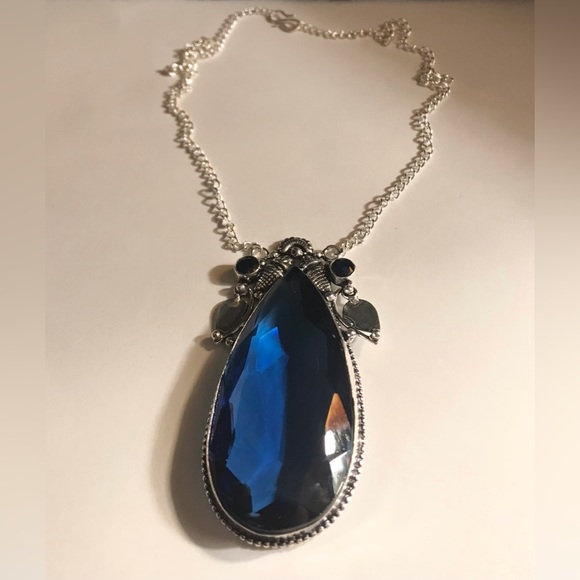 Indicolite Tourmaline Tanzanite 925 Sterling Silver Necklace - Picture 1 of 3